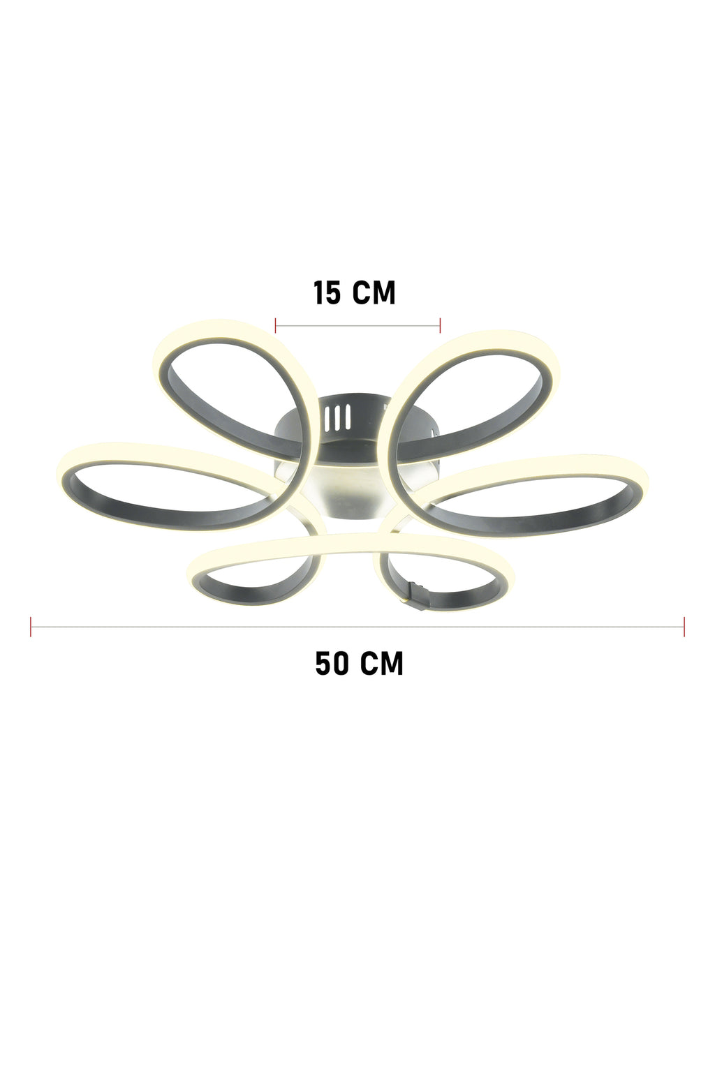 Vita Kumandalı 3 Renk Işık Özellikli Modern Plafonyer Led Avize Salon - Füme