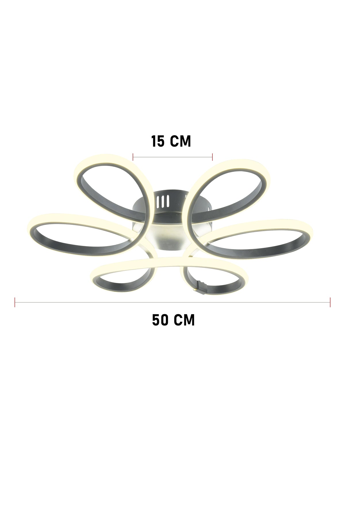 Vita Kumandalı 3 Renk Işık Özellikli Modern Plafonyer Led Avize Salon - Füme
