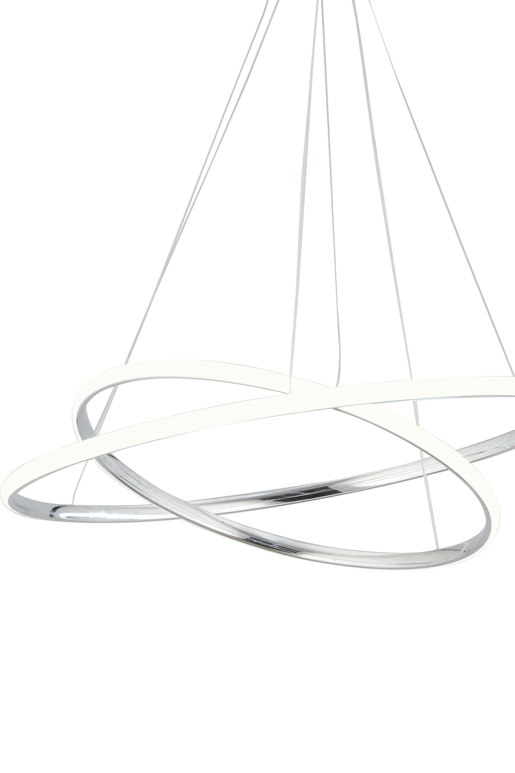 Bernardo 45x35 Büyük Çember Modern Sarkıt Beyaz Işık Led Avize - Krom