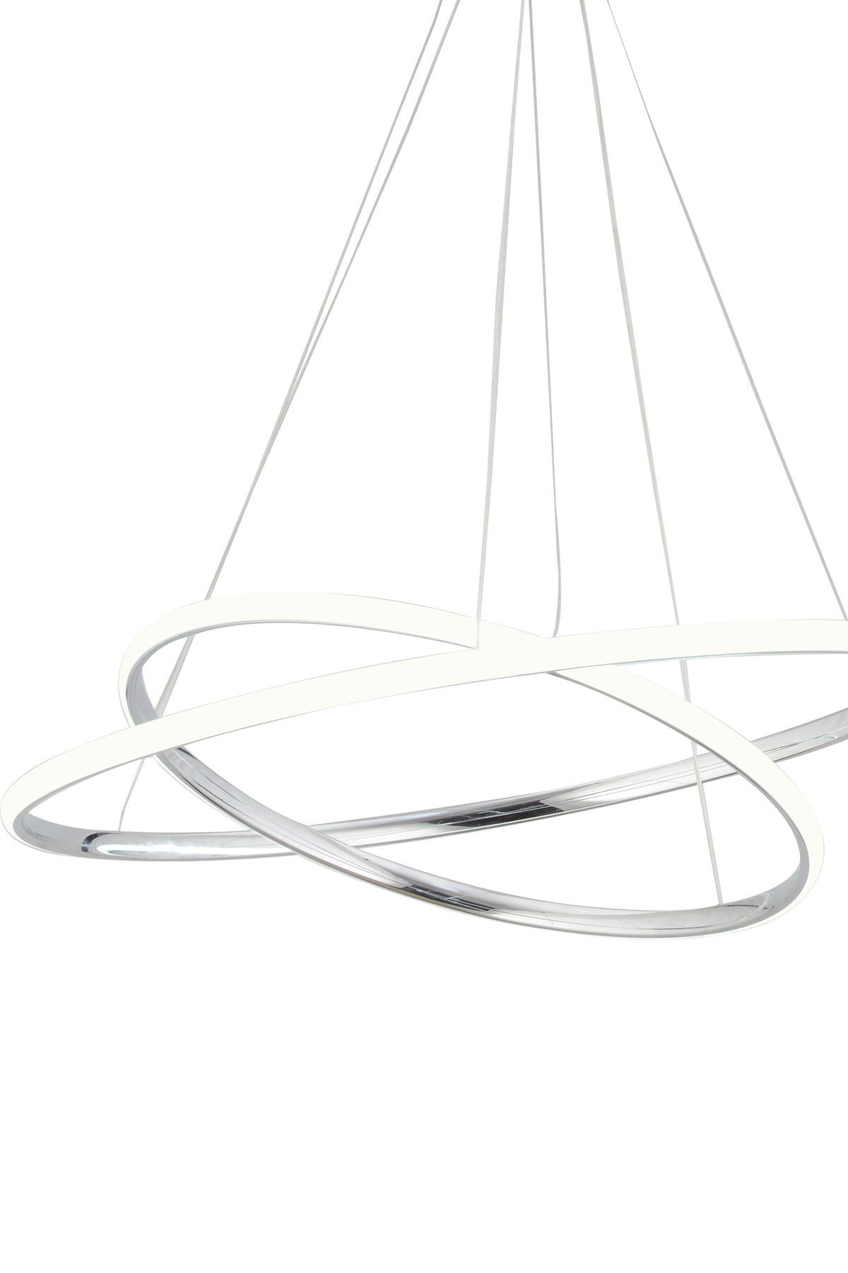 Bernardo 45x35 Büyük Çember Modern Sarkıt Beyaz Işık Led Avize - Krom