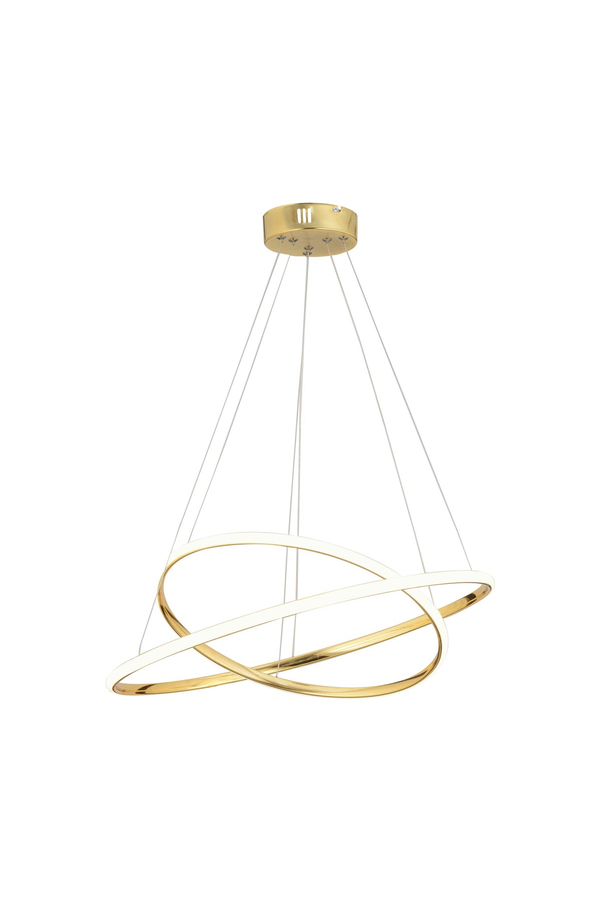 Bernardo 45x35 Büyük Çember Modern Sarkıt Beyaz Işık Led Avize - Gold