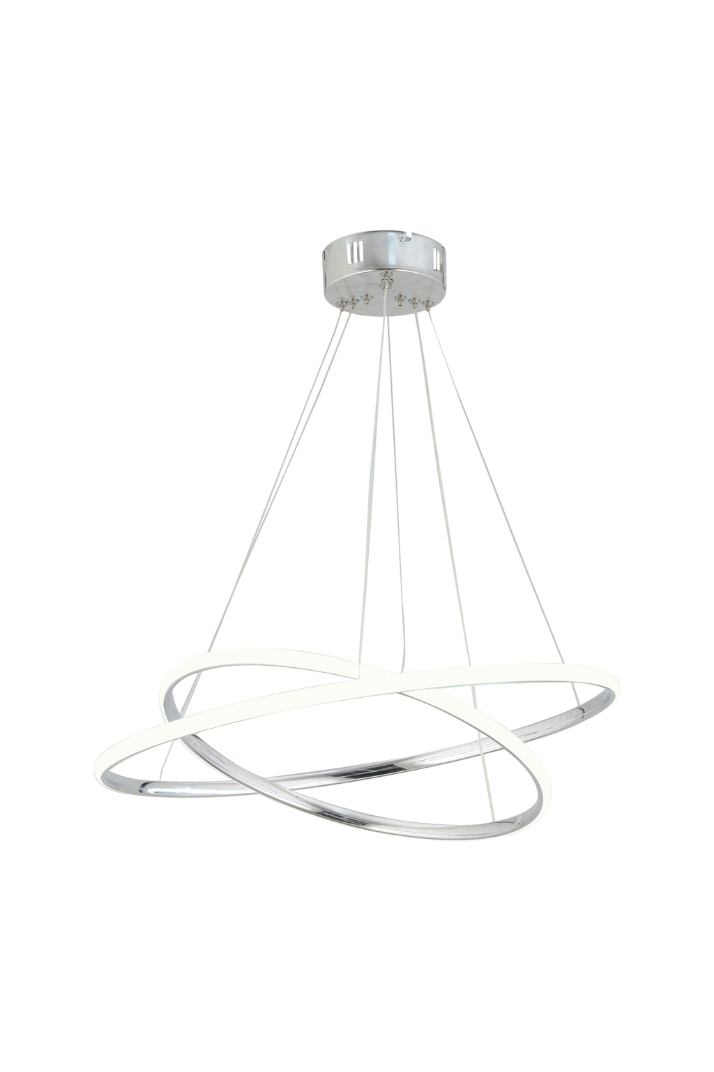 Bernardo 45x35 Büyük Çember Modern Sarkıt Beyaz Işık Led Avize - Krom