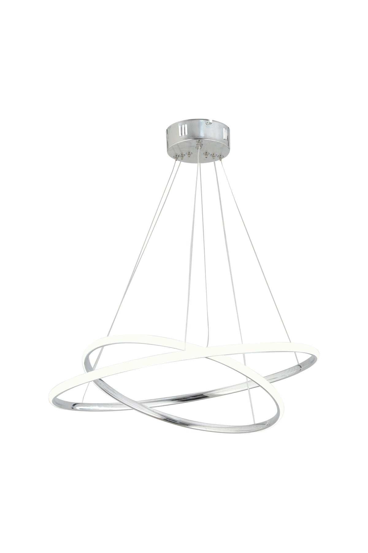 Bernardo 45x35 Büyük Çember Modern Sarkıt Beyaz Işık Led Avize - Krom