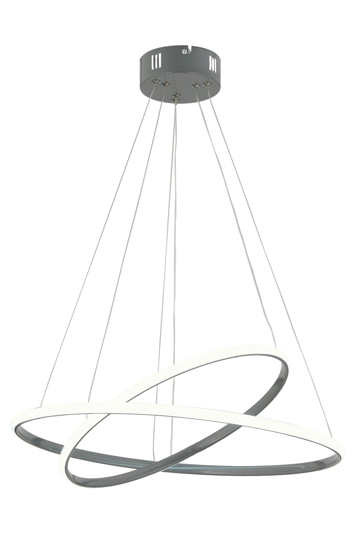 Bernardo 45x35 Büyük Çember Modern Sarkıt Beyaz Işık Led Avize - Füme1