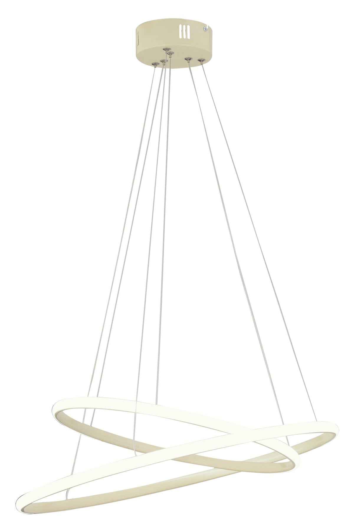 Bernardo 45x35 Büyük Çember Modern Sarkıt Beyaz Işık Led Avize - Krem