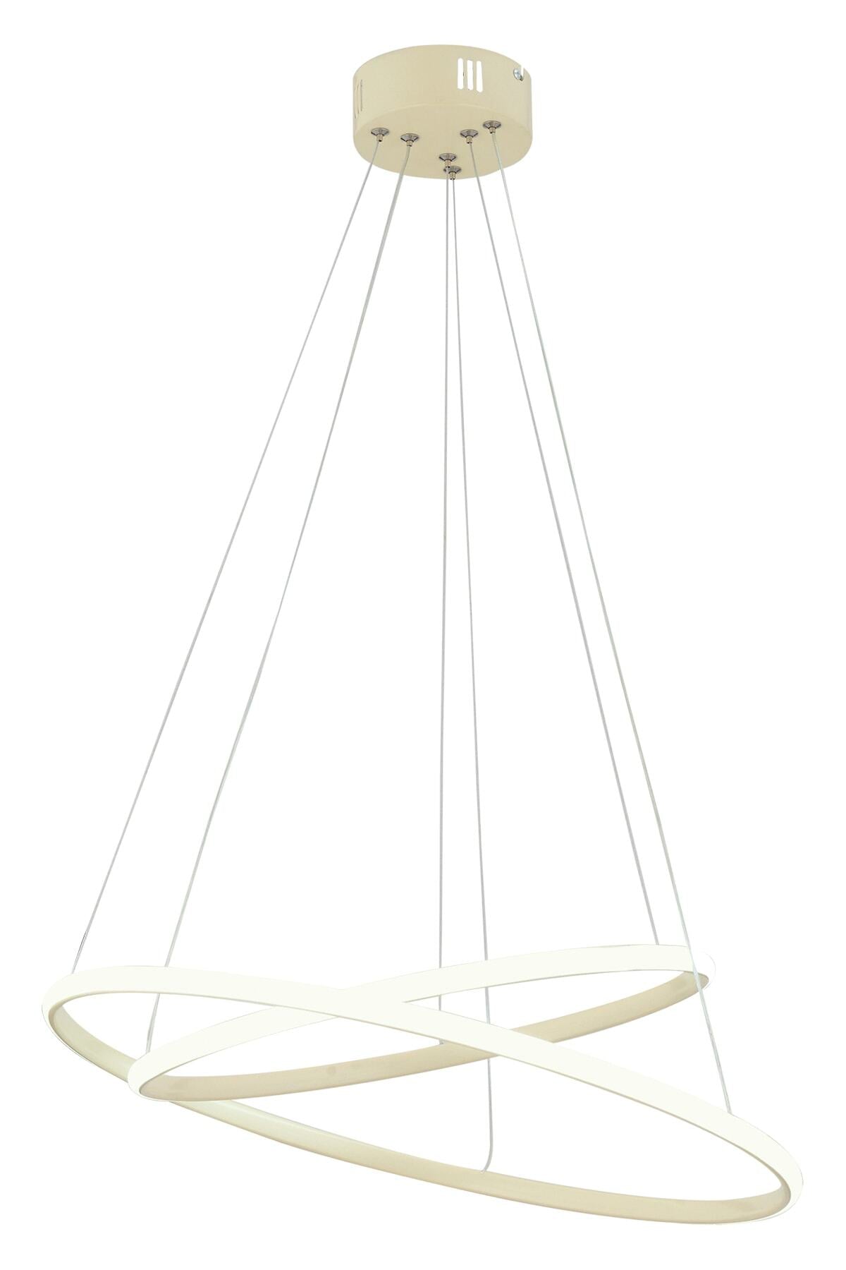 Bernardo 45x35 Büyük Çember Modern Sarkıt Beyaz Işık Led Avize - Krem